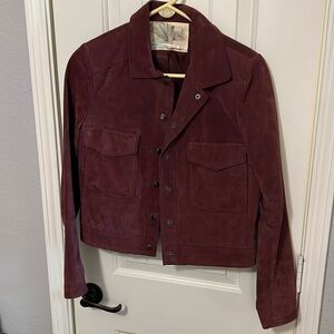 Kimchi Blue Burgundy Suede Jacket